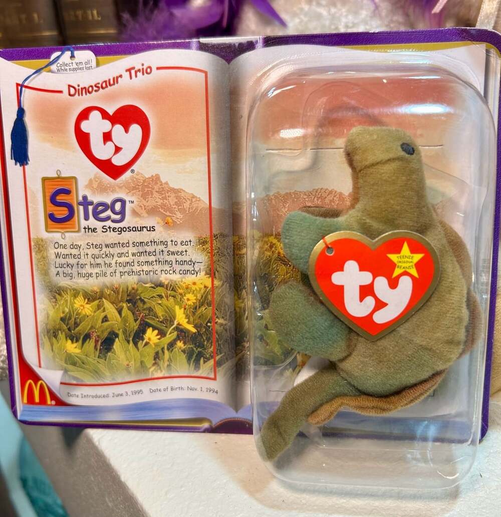 Ty Teenie Beanie Babies Steg The Stegosaurus Dinosaur Trio Sealed New